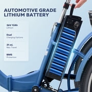 Viribus MC 350 Electric Tricycle for Adults, 24 7-Speed Folding Electric Tricycle with 350W Motor 36V 13Ah Battery Blue,Certified to UL 2849 by SGS