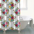 thumbnail image 4 of Pioneer Flower Floral Print Pattern Shower Curtain 72"x84", Bathroom Decorative Shower Curtain Set with 12 Hooks, Waterproof Washable, 4 of 6