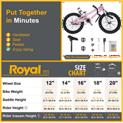 Royalbaby Freestyle 18 Kids Bicycle for Boys Girls, Ages 6-9 Years, Pink