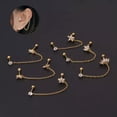 thumbnail image 5 of GKNET Double Lobe Piercing Earring Chain Studs For Two Holes Silver Golden Pin Jewelry-1 silver, 5 of 9