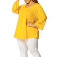 thumbnail image 4 of GRACE & GRANDEUR Women's Plus Size  Casual Solid Raglan Sleeves Tops Yellow 4X, 4 of 7
