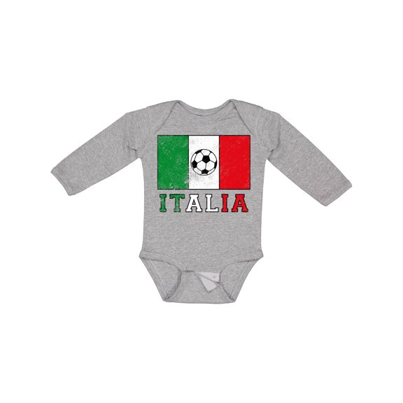 Inktastic Italian Soccer Boys or Girls Long Sleeve Baby Bodysuit