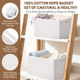 thumbnail image 3 of 3 Pack Storage Basket, 11"x11"x9" (18L) Rectangle Woven Baskets for Storage, Cotton Rope Basket for toys, Towel Baskets, Closet Organizer Bins Shelves Organizer, Decorative Basket(White), 3 of 7