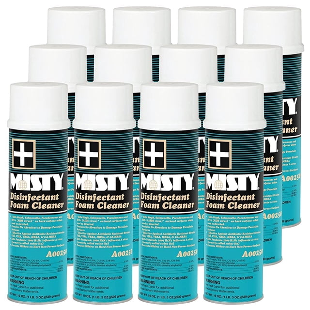 Espuma desinfectante en aerosol MISTY 19 oz, caja de 12