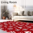 thumbnail image 2 of ODIKA 8'x10' Machine Washable Non-Slip Area Rug, Enchanted Snowfall Wonderland Decorative Pathway Accent High Traffic Rug with Pad, Red, 505531, 2 of 8