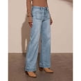 thumbnail image 3 of Women's High Waist Wide Leg Straight Jeans with Patch Pockets - Stretch Denim Casual Pants for Everyday Wear, 3 of 6
