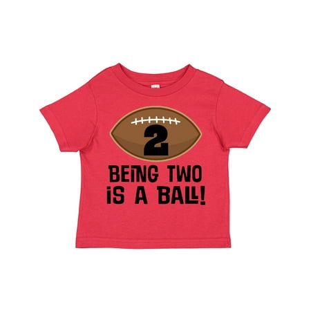 

Inktastic 2nd Birthday Football Sports Boys Gift Toddler Boy Girl T-Shirt