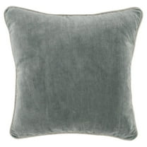 Pemberly Row 18x18" Square Cotton Velvet Throw Pillow in Sage Green