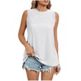 thumbnail image 2 of Mrat Plus Size Summer Tops Sleeveless Women's Fashion Solid Round Neck Short Sleeves Casual T-Shirt Tops Womens Camisoles with Built In Bra S-244 White M, 2 of 6