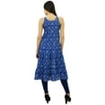 thumbnail image 4 of Bimba Women A-Line FlaiDress Summer Wear Blue Printed Kurta Kurti Beach Clothing, 4 of 7