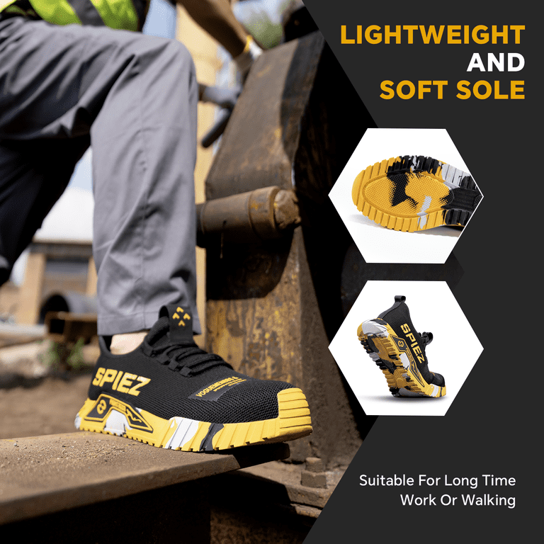 SPIEZ Steel Toe Work Boots Men’s Sz 10 NEW Slip Resistant Oil Resistant Utility Amazon.com: SPIEZ Composite Toe Work Boots for Men  main image 2