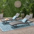 thumbnail image 2 of GDF Studio Eliana Outdoor Wicker Armless Adjustable Chaise Lounges, Set of 2, Gray, 2 of 8