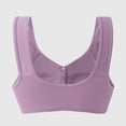 thumbnail image 4 of Front Closure Bras for Older Women No Underwire Comfortable Full Coverage Bra Wireless Wirefree Everyday Bras (Purple), 4 of 7