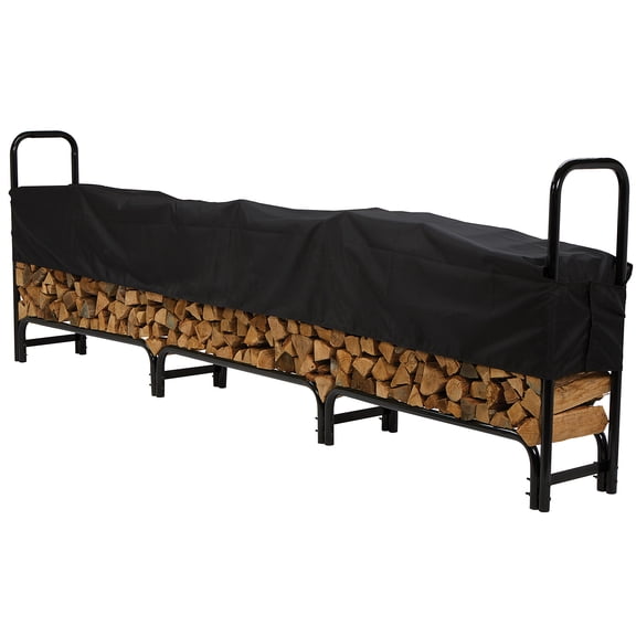 Roughneck 12ft. Firewood Rack with Cover, 3300-Lb. Capacity, Steel Construction