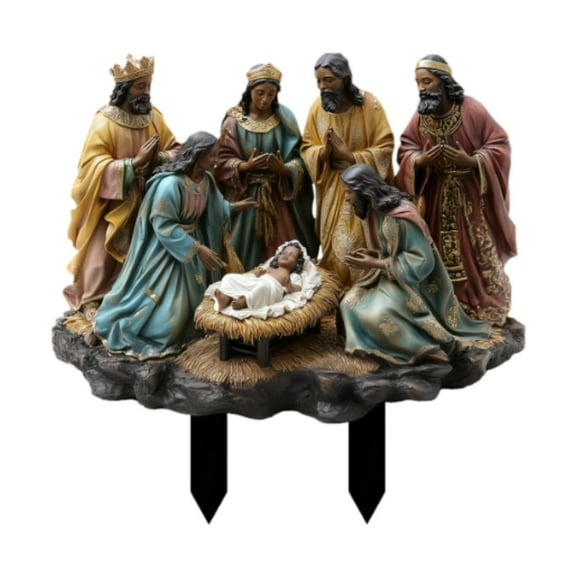 TISHITA Christmas Yard Sign Stake Decor Garden Decor Lawn Jesus Nativity Scene Stake