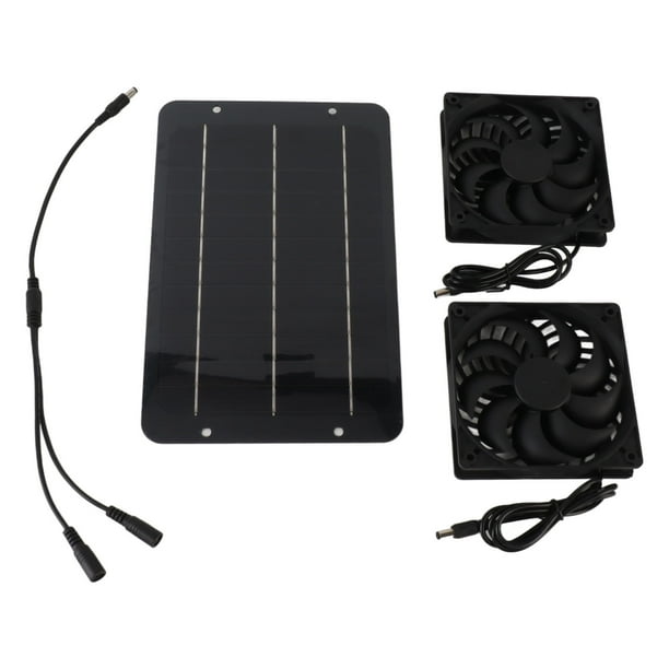 Ventiladores Duales De Escape Solar, Kit De Ventilador De Panel Solar Portátil De Amplia Aplicación De 10 W, Ahorro De Energía Para Cocina, Invernadero, Casa Para Perros Y