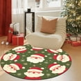 thumbnail image 4 of Linnome 23-Inch Round Christmas Area Rug, Non-Slip Snowflake and Tree Pattern Floor Mat for Holiday Party, Living Room, and Festive Decor, 4 of 6
