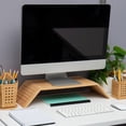 thumbnail image 3 of Mind Reader Monitor Stand, Ventilated Laptop Riser, Desktop Organizer, Rayon from Bamboo, Brown, 3 of 9