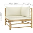 thumbnail image 2 of vidaXL Garden Lounge Set Cream White Cushion, Bamboo Bamboo, 100% Polyester, 2 of 6