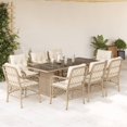 thumbnail image 1 of vidaXL 9 Piece Garden Dining Set with Cushions Beige Poly Rattan, 1 of 4