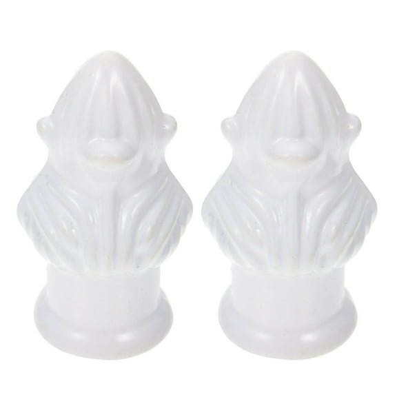 White Zinc Alloy Lamp Finials for Lampshade Use Elegant Decorative Accessories 2 Pieces