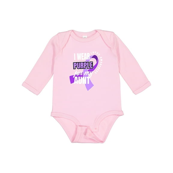 Inktastic I Wear Purple for My Aunt Lupus Awareness Boys or Girls Long Sleeve Baby Bodysuit