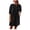 Black, variant on Antinious Women Short Sleeve Round Neck Solid Button Pocket Casual Dress