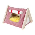 thumbnail image 1 of Cama para conejillos de indias, nido para hámster, plataforma de actividades cálida, escondite para conejillos de indias rosa, 1 of 8