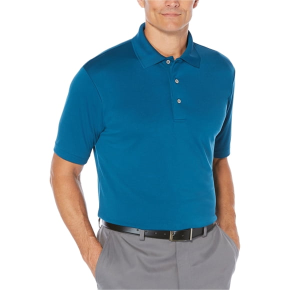 Polo de Rugby de malla PGA Tour para hombre azul pequeño