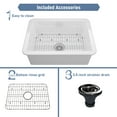 thumbnail image 6 of CASAINC 27" Fireclay Single Bowl Undermount Kitchen Sink with Bottom Grid and Drainer, 6 of 7