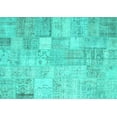 thumbnail image 1 of Ahgly Company Machine Washable Indoor Rectangle Patchwork Turquoise Blue Transitional Area Rugs, 4' x 6', 1 of 4
