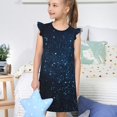 thumbnail image 4 of Fotbe Blue Glitter Retro Vestido de Dormir para Niñas de 3 a 10 Años, Mangas Cortas, Estilo Princesa, Pijama Camisón con Mangas Voladas-Medium, 4 of 6