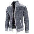 thumbnail image 3 of SWSMCLT Men's Full Zipper Long Sleeve Cardigan Sweater Zip Up Knit Slim Fit Knitwear Tops Pockets Dark Grey 38, 3 of 3
