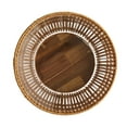 thumbnail image 3 of Better Homes & Gardens 13 Inch Round Brown Resin Rattan Planter & Stand with Acacia Wood Legs, 3 of 6