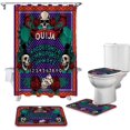 thumbnail image 2 of FMSHPON Halloween 4 Piece Bathroom Set Shower Curtain Bath Rug Contour Mat and Toilet Lid Cover, 2 of 8