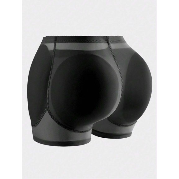 Black Shapewear Shorts With Removable Pads, Butt Lifter Hip Enhancer, Tummy Control, Seamless Compression