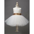 thumbnail image 3 of Toddler Kids Baby Flower Girls Bow Sequins Tulle Tutu Dress Princess Party Wedding Gown, 3 of 5