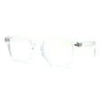 thumbnail image 2 of Rectangular Horn Rim Keyhole Plastic Blue Light Flitering Computer Glasses Clear, 2 of 4