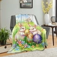 thumbnail image 5 of Matoen Easter Teen Throw Blanket Small Green Rabbit Egg Bunny Blanket Spring Flower Floral Blanket for Swaddle Soft Fuzzy Fleece Holiday Blanket Gift for Teen 39.4"x27.5", 5 of 6