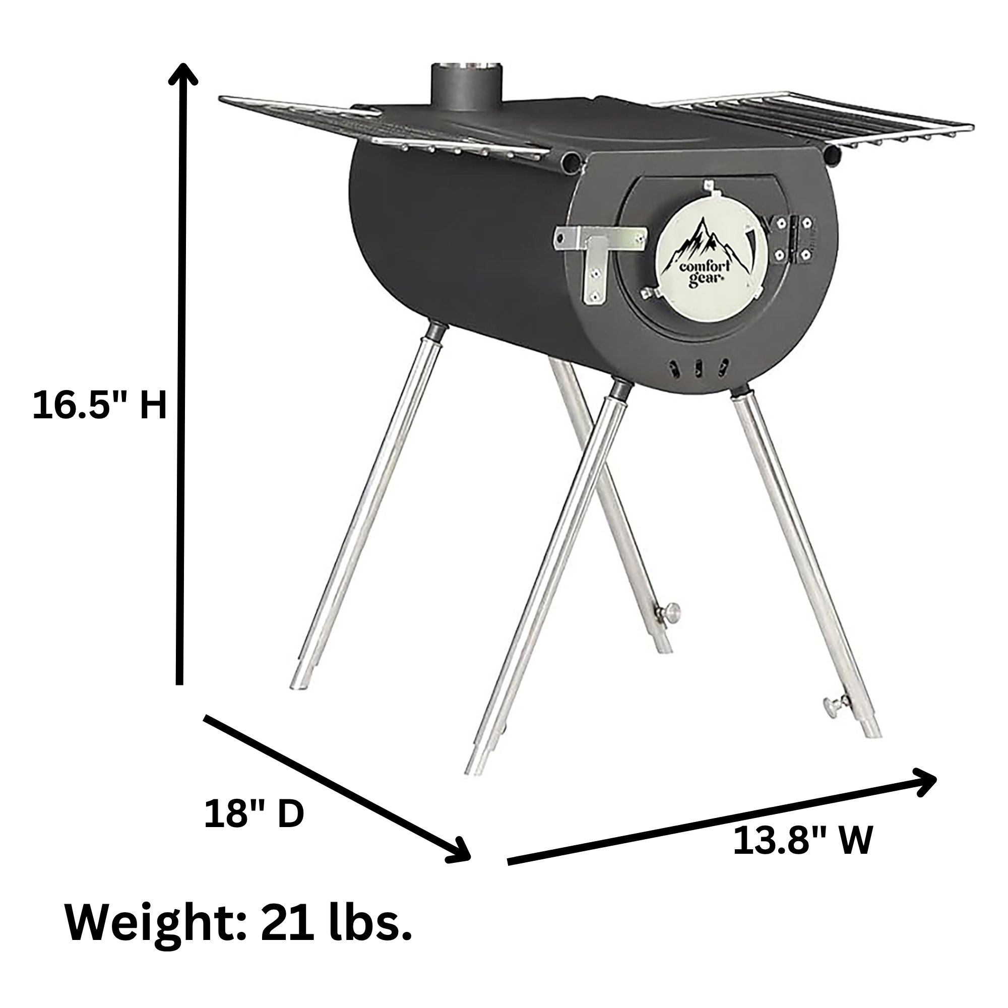 Comfort Gear 18" Outfitter Camp Stove XL Surface, Lightweight & Durable