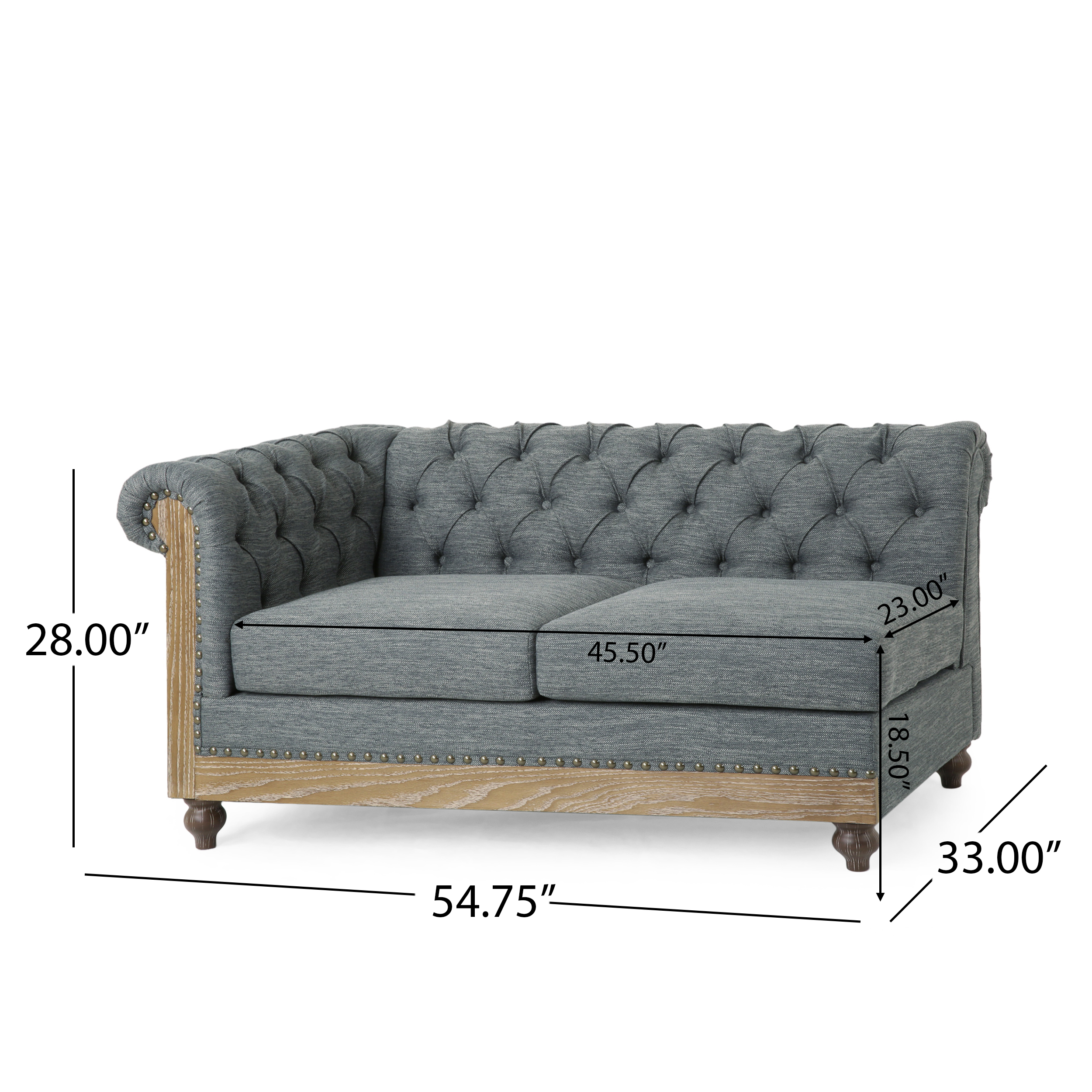 Noble House Petes Indoor Contemporary Fabric Sectional Sofa, Charcoal