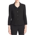 thumbnail image 2 of Finity Womens Fitted Four Button Blazer Jacket, Black, 10, 2 of 2