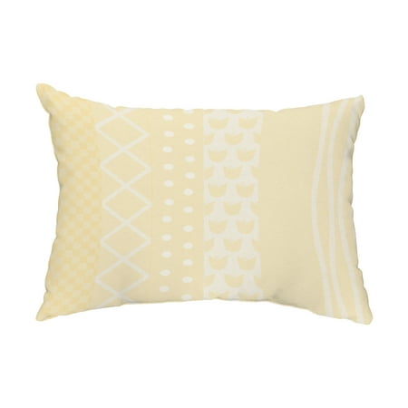 Yellow Striped Pillow - Pattern Stripe 14x20 inch Yellow Decorative Stripe Outdoor Pillow