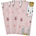 thumbnail image 6 of Cute Rabbit Princess Kitchen Tea Towels Set of 1 Absorbent Hand Dish Towels, Pink Stars Dishcloths Lint-Free 18x28 Inch Fast Drying for Cooking Baking Home Clean, 6 of 7