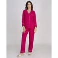 thumbnail image 2 of Moomaya Women's Cotton Jersey Pajama Set - Ultra-Soft, Button-Down Sleepwear With Notch Lapel Shirt, 2 of 8