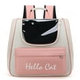 thumbnail image 1 of Stylish Color Contrast Pet Travel Backpack for Cats - Large Capacity, Breathable PVC & Oxford Cloth, Portable Design for Outdoor Use - Wholesale & Dropshipping Available (5021 Pink), 1 of 6
