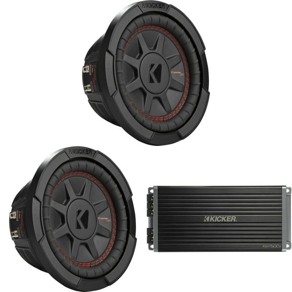 Kicker (2) 48CWRT672 CompRT 6.75" Subwoofer, DVC, 2-ohm w/ 47Key5001 Amp Bundle