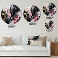 thumbnail image 4 of Designart "Marble Splash Black and Gold II" Abstract Marble Metal Round Art Living Room, 4 of 5