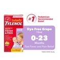 thumbnail image 1 of Tylenol Infants' Medicine, Relief of fever & pain, 0-23 Months, Dye-Free Grape Suspension liquid, Acetaminophen 80mg, 1 of 9