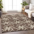 thumbnail image 5 of HomeRoots 675293 9 x 12 ft. Brown & Ivory Geometric Transitional Washable Machine Made Rectangle Area Rug with UV Protection, 5 of 9